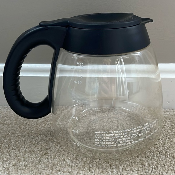 Mr. Coffee 12 Cup Replacement Glass Carafe Black Lid & handle VGC - Picture 2 of 5